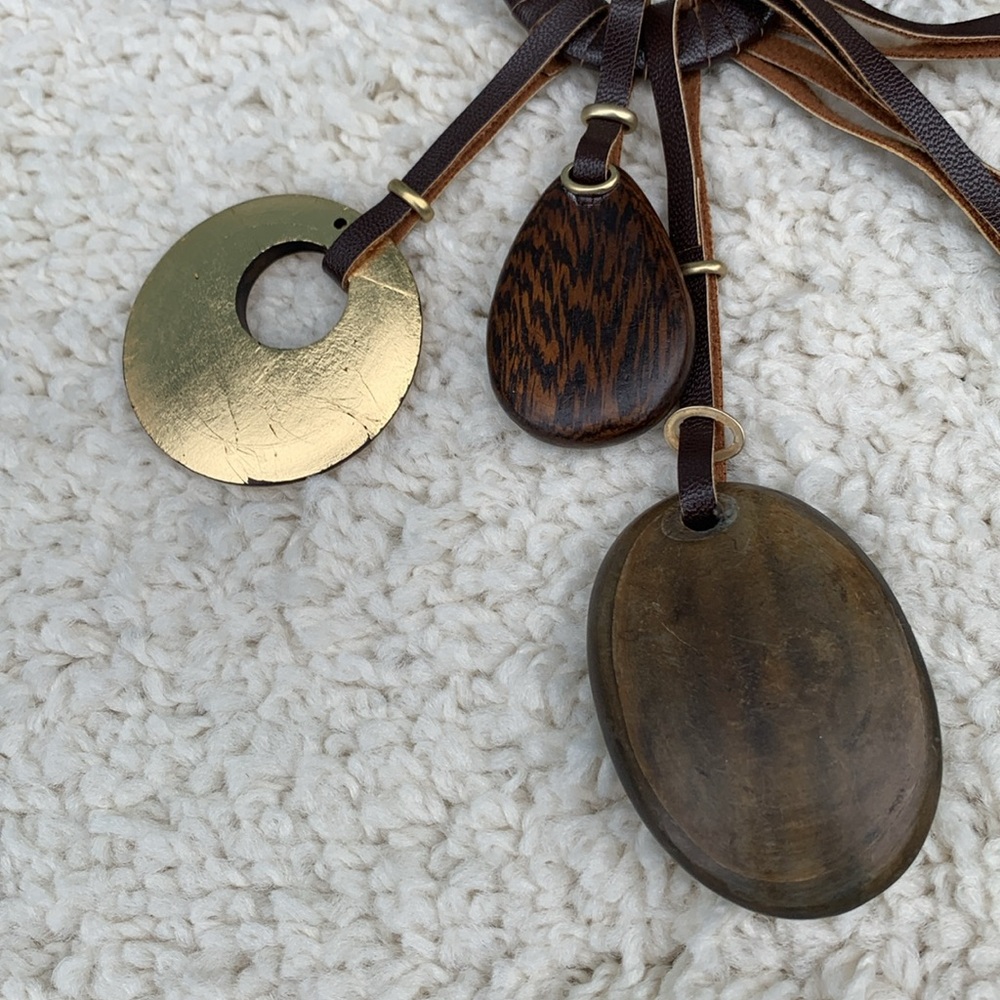 Chicos statement wood metal bib necklace - Picture 7 of 12